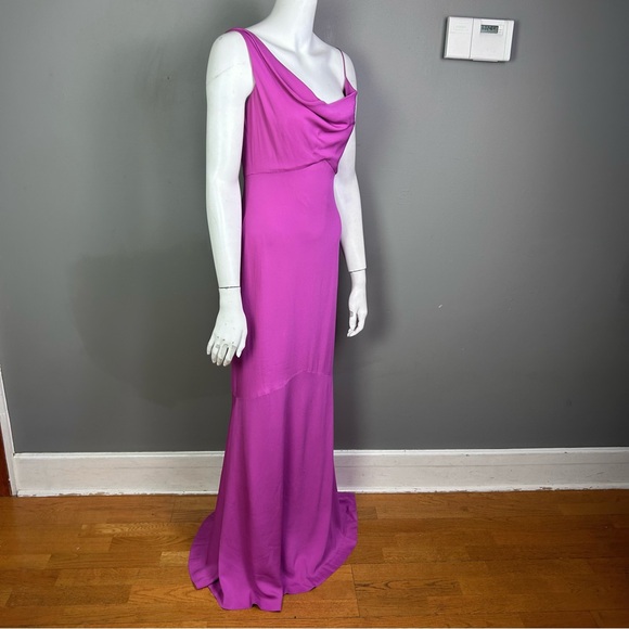Nicole Miller dress slip size 6 pink fuscia longline drape wedding bridal - Picture 7 of 12